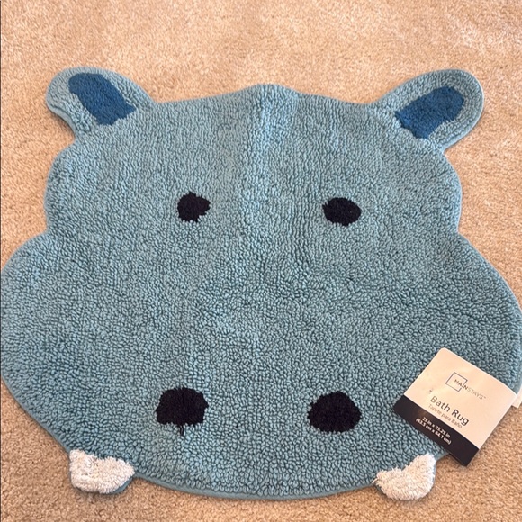 Mainstays Blue Hippo Bath Mat Plush Accessory - Picture 1 of 1